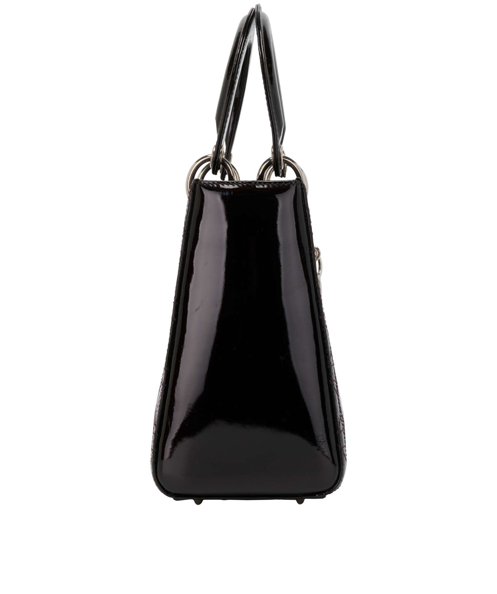 Medium Lady Dior, &pound;1,500, Handbags, Purple, Patent Leather, Side view